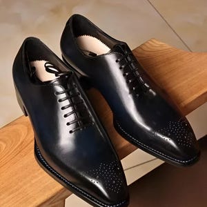 Handmade Mens Black Tuxedo Shoes, Men Leather Oxford Shoes, Men Dress Shoes, Office Shoes for Men, Oxford Shoes, Formal Dress Shoes For Men