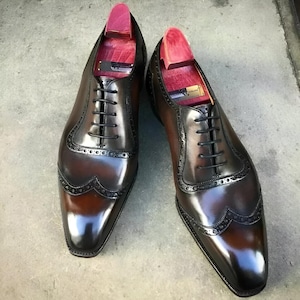 Men Handmade Genuine Leather Lace up Dress Shoes, Men Formal Leather Shoes, Office Shoes for Men, Oxford Shoes, Formal Dress Shoes For Men