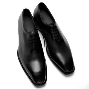 Handmade Genuine Leather Dress Black Oxford Lace Up Office Shoes For Men, Wedding Shoes for Men, Oxford Shoes, Formal Dress Shoes For Men