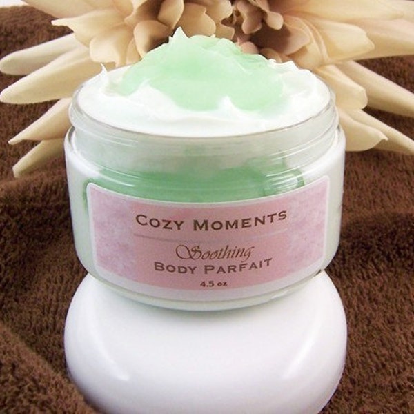 Coconut Lime Verbena scented Soothing Body Parfait, Paraben Free - A Decadent Dessert for the Skin (4.5 oz)