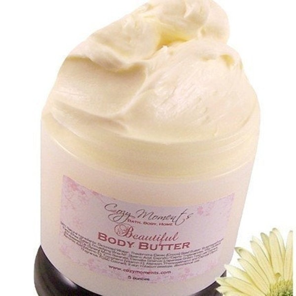 Fresh Lemonade scented Beautiful Body Butter, Paraben Free - with Shea Butter, Cocoa Butter, and Japanese Green Tea (5 oz)