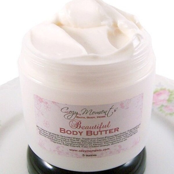 Cake Batter Ice Cream scented Beautiful Body Butter, Paraben Free - with Shea Butter, Cocoa Butter, and Japanese Green Tea (5 oz)