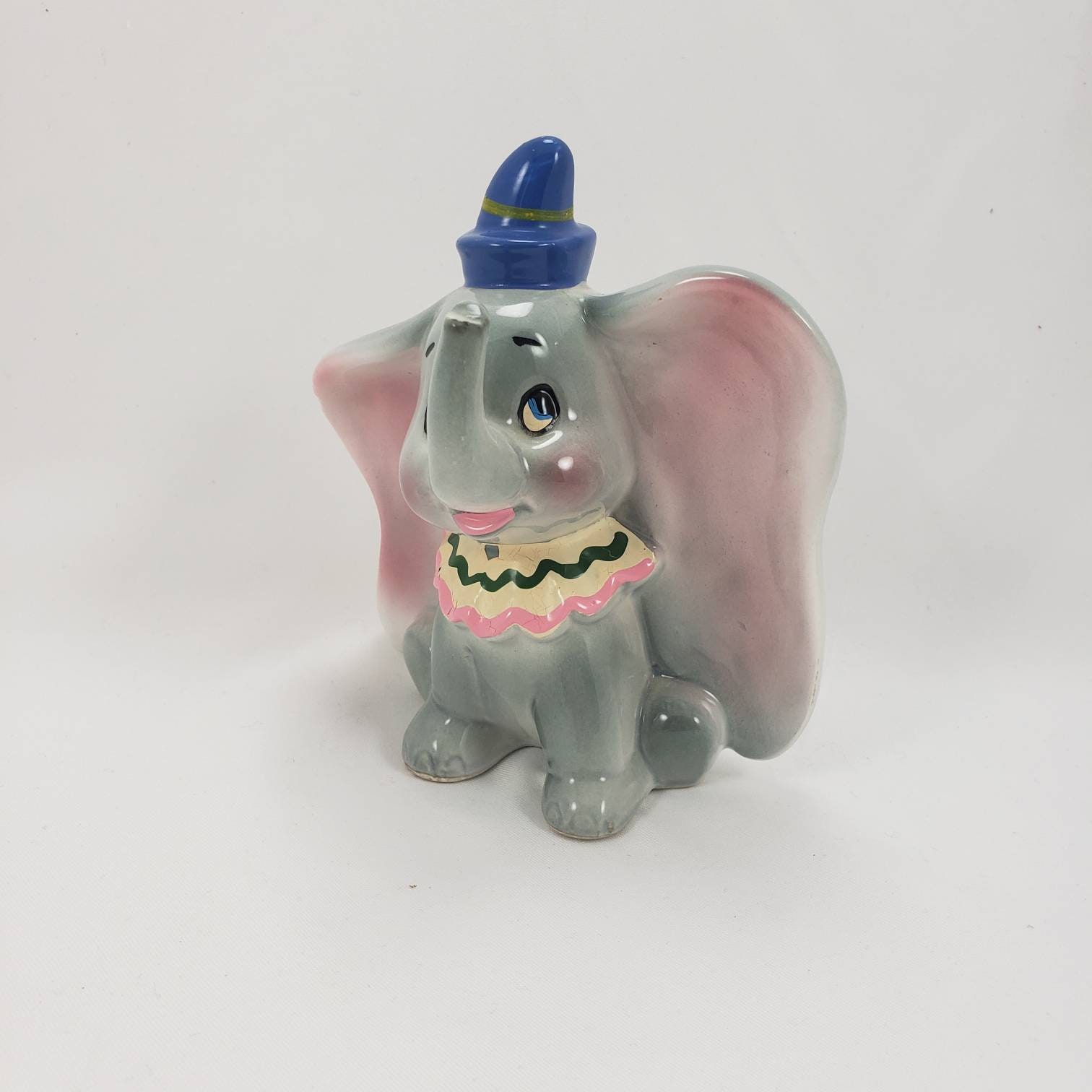 Vintage Disney Dumbo Figurine 1960s Japan Blue Hat White Green Etsy