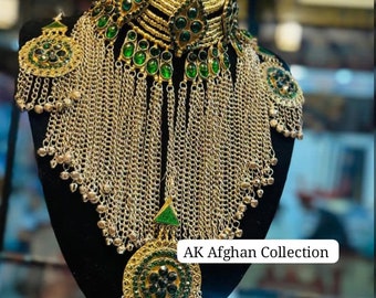 Ensemble de bijoux kochi afghans Modren, colliers, boucles d'oreilles et bandeau pour femme