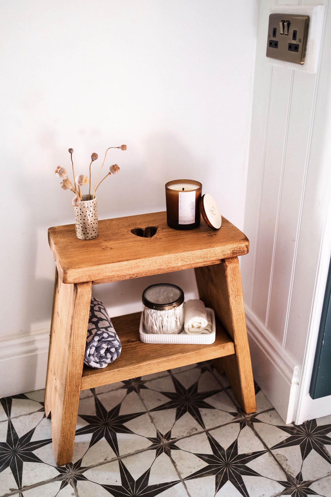 Bespoke Handmade Wooden Side Table / Reclaimed Wood End Table With ...