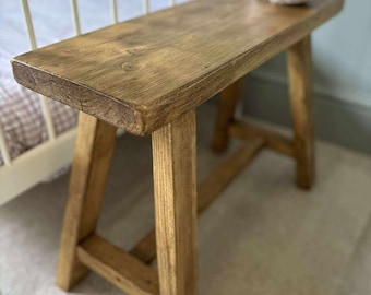 rustic wooden bench | farmhouse stool | made to measure