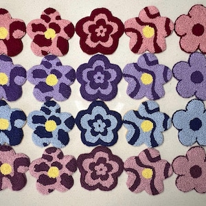 Daisy Coaster, Punch Needle Art, Drink Coaster, New Home Gift, Mug Rug,Handmade