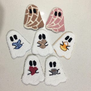 Ghost Coaster, Drink Coaster, Punch Needle Coaster, Handmade, New Home Gift, Mug Rug,Best Friend Gift