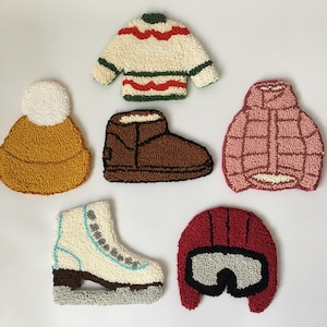 Winter Coaster , Punch Needle Coaster, Coffee Lover Gifts, Drink Coaster, Hand Made, New Home Gift, Best Friend Gift