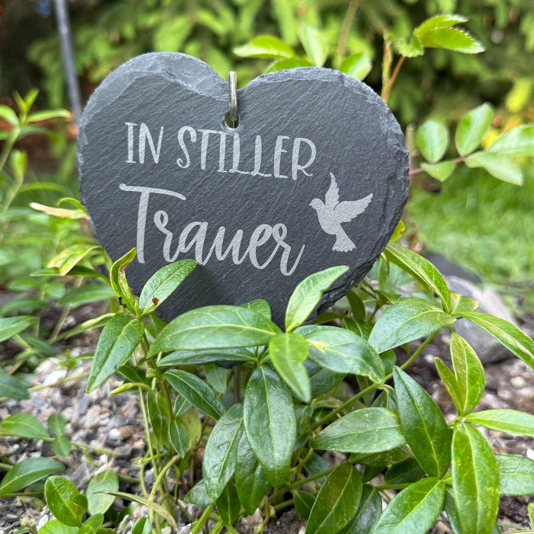 Mourning Rod Grave Marker With Rod, Silent Mourning, Heart, Keepsake, Dedication ...
