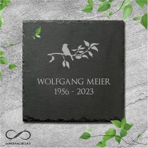 Slate memorial plaque, various sizes, with engraving, memorial stone, burial plaque, slate plaque for grave and urn grave 14