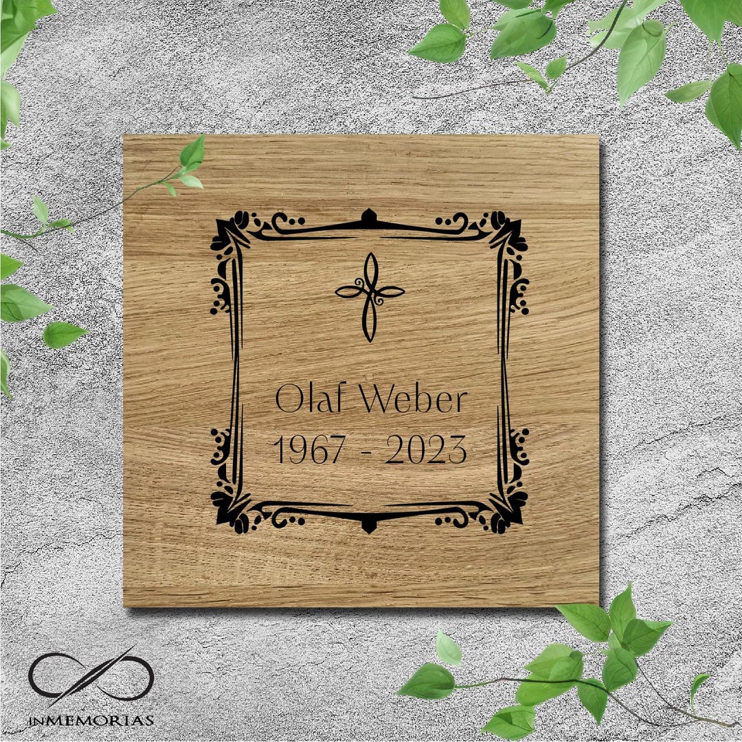 Oak Inscription Plate for Grave – Personalized, Weather-resistant ...