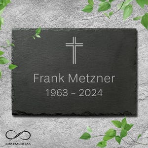 Slate memorial plaque, various sizes, with engraving, memorial stone, burial plate, slate plate for grave and urn grave 40
