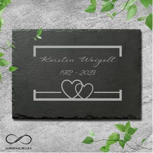 Slate memorial plaque, various sizes, with engraving, memorial stone, burial plaque, slate plaque for grave and urn grave 48