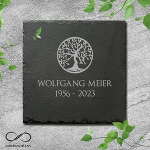 Slate memorial plaque, various sizes, with engraving, memorial stone, burial plaque, slate plaque for grave and urn grave 13