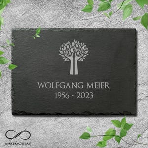 Slate memorial plaque, various sizes, with engraving, memorial stone, burial plaque, slate plaque for grave and urn grave 11