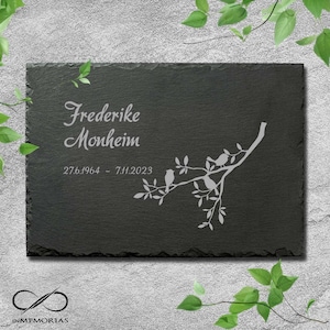 Slate memorial plaque, various sizes, with engraving, memorial stone, burial plate, slate plate for grave and urn grave 30