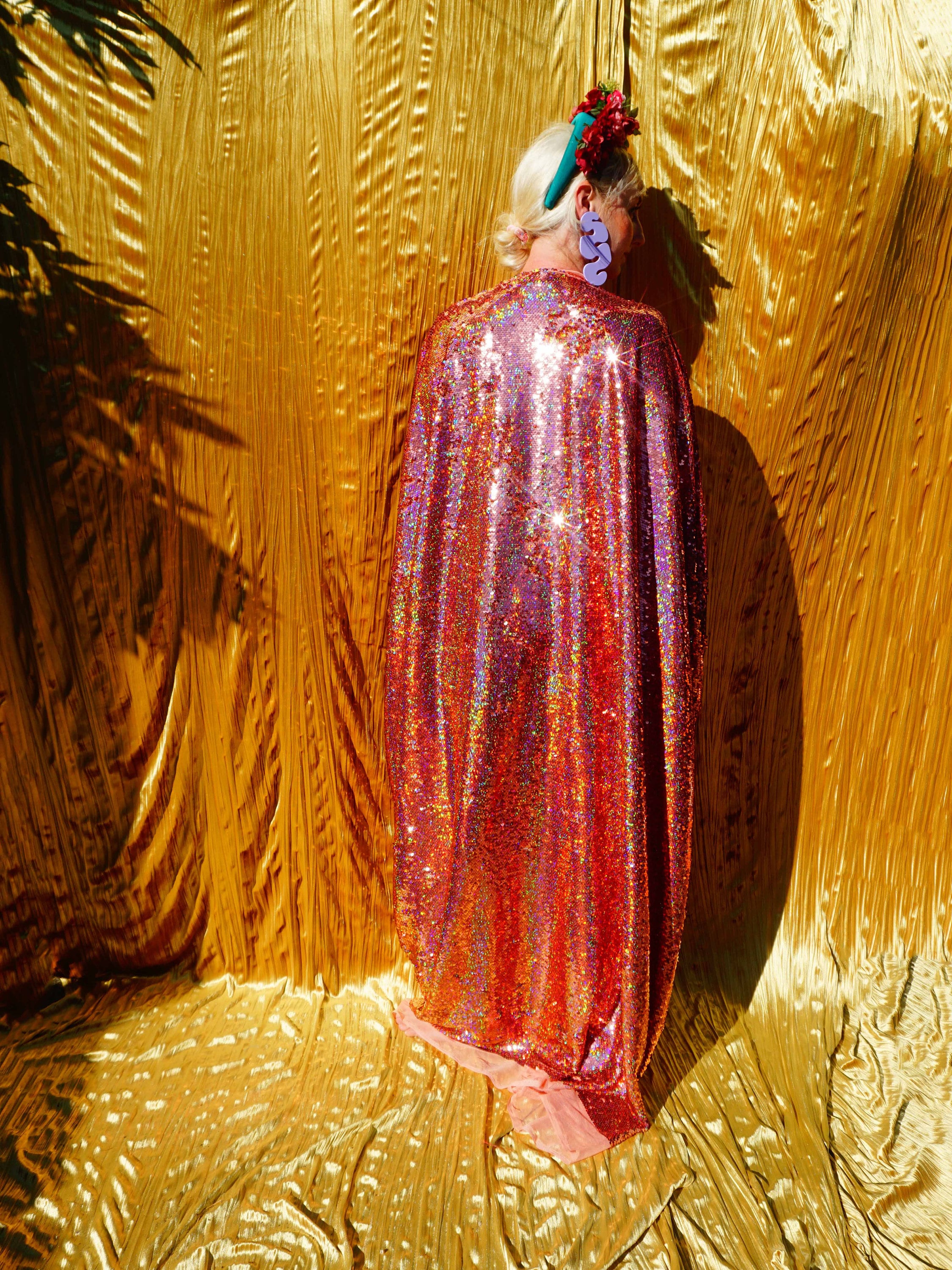 green emerald velvet dress Akhl Textured Satin Gold Kaftan Gown