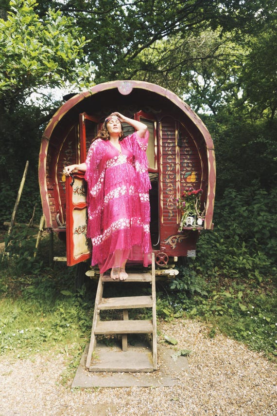 Sorceress Dream Hot Pink Kaftan Gown, Freesize