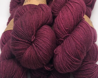 Merino Silk Fingering Weight Yarn, Tempranillo, Tonal Yarn, Hand Dyed Yarn, Free Shipping