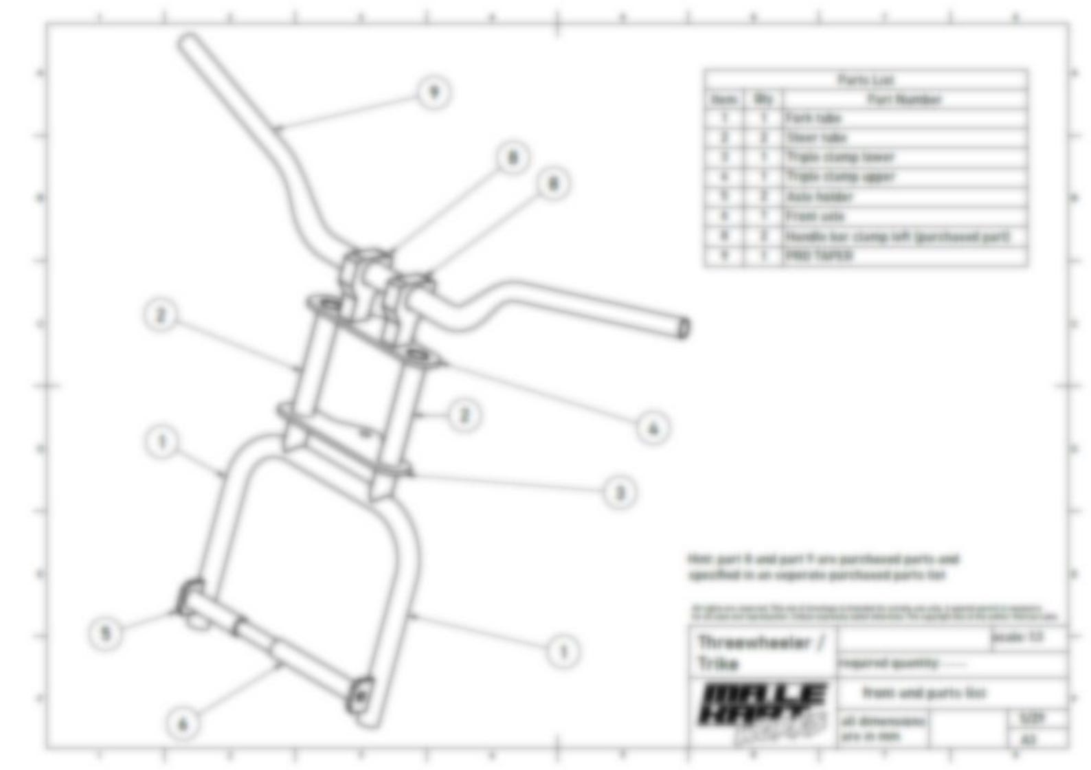 Blueprint Drift Trike Frame Plans And Measurements