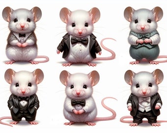 Cute mice for card making, scrapbooking, junk journals