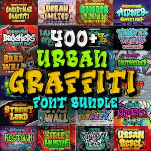 Pacote de fontes de grafite | Fontes de grafite | Designs de grafite | Pacote de fontes | Letras de grafite | Pacote de fontes