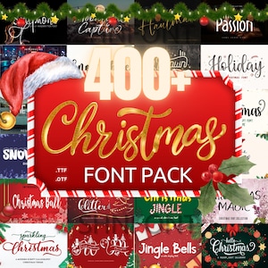 Christmas Font Bundle | Christmas Fonts | Holiday Fonts | Procreate Fonts | Canva Fonts | Font Pack