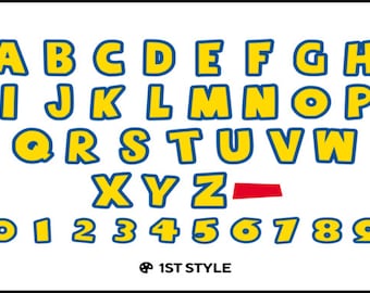 Toy Story Schriftart | Serifenschrift | Toy Story Alphabet | Toy Story Zahlen | Cartoon-Schrift | Fancy Schriftart