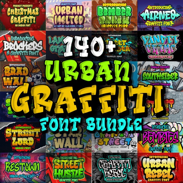 Graffiti Font Bundle | Graffiti Fonts | Graffiti Designs | Font Bundle | Graffiti Letters | Font Pack