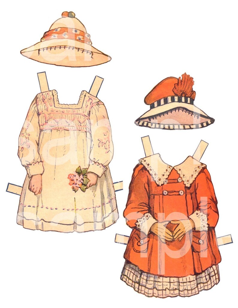 Vintage Paper Doll Paperdoll With 5 Outfits