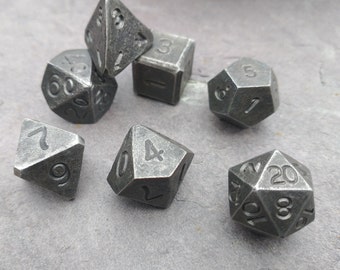 Hand forged D&D Dice set - Steel