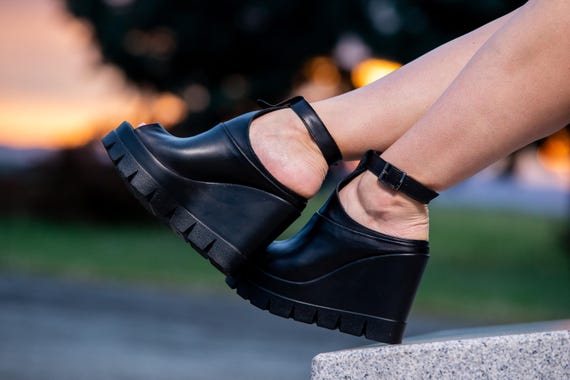 black dress wedge shoes Journee Women's Danika DRESS Wedges, Black 7.5