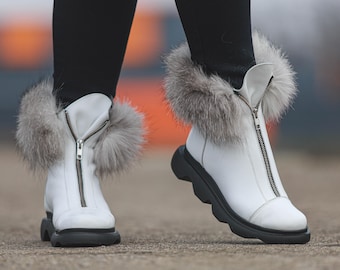 chinese dress ladies California Women's White Leather Boots