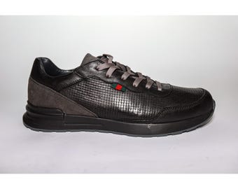 Men's Black Leather Sneakers – Handmade Luxury Shoes, Italian-Inspired Design, Soft Genuine Leather, Custom Fit