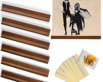 Vinyl Wall Mount Pack of 6 Pinewood Vinyl Record Holder Wall Mount with 2 Mounting Options | Vinyl Record Shelves | Vinyl Record Display