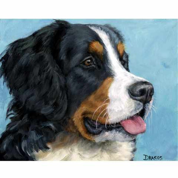 SALE Various 8x10 Dog Art Prints from Original Paintings by Dottie Dracos  Berner Bichon Bearded Collie