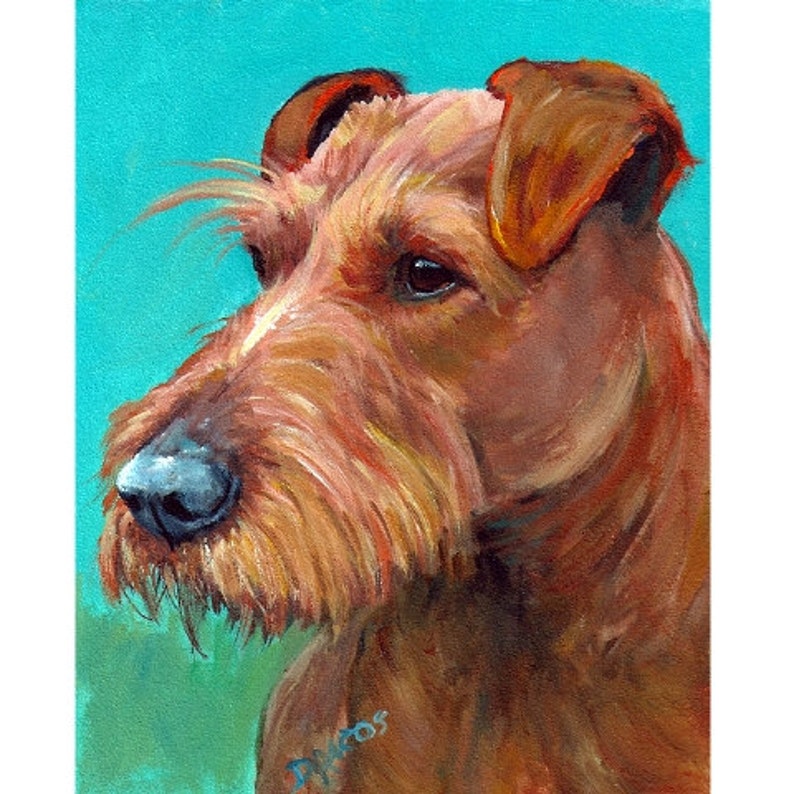 Irish Terrier Dog Art Print of Original Painting by Dottie Etsy