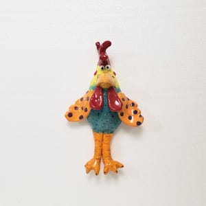 Chicken, Ceramic Wall Hanging, Rooster Art, ceramic chicken, chicken sculpture, Hen, Hen Art, Farm Art, Kitchen Art, Modern Farm Art, CKHen
