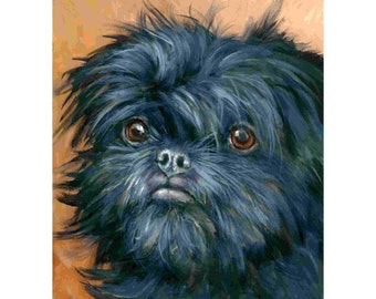 Affenpinscher, Dogs, Dog Art, Dog Art Prints, Dog Paintings, Affens, German Affenpinschers, Monkey Dog, Affies,  by Dottie Dracos 8x10