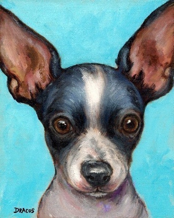 Chihuahua Dog Art Print Of Original Painting By Dottie Dracos Etsy