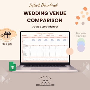 Hochzeitsplanung | Veranstaltungsort-Vergleichs-Tool für Google Sheets | Hochzeitsplaner | Digitaler Download für die Hochzeitsplanung