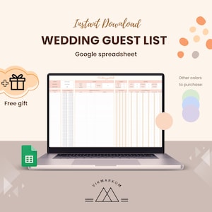 Wedding Spreadsheet Google Sheet | Guest List Tracker for Wedding | RSVP & Invitation Planner