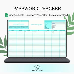 Password Manager Spreadsheet for Google Sheets – Digital Password Tracker & Keeper Template |Password Tracker Spreadsheet | Accounts Tracker