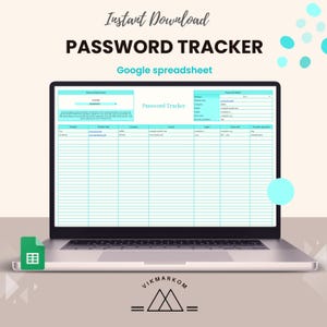 Password Manager Spreadsheet for Google Sheets – Digital Password Tracker & Keeper Template |Password Tracker Spreadsheet | Accounts Tracker