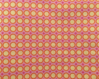 Amy Butler- Midwest Modern - Happy Dots /Pink - AB29 - RARE, OOP-100% cotton fabric- 1yd