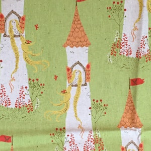 Heather Ross for Kokka - Far Far Away 2 - VHTF Rapunzel - Linen/Ctn blend - RARE, OOP - 1 Fat Quarter