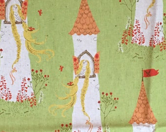 Heather Ross for Kokka - Far Far Away 2 - VHTF Rapunzel - Linen/Ctn blend - RARE, OOP - 1 Fat Quarter