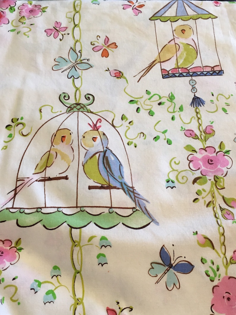 Leanika Lovebirds and Butterflies OOP RARE 100/% cotton fabric- 1 yard By Dena- #DF67