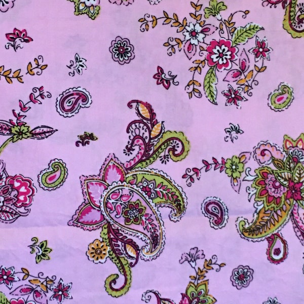 European Floral Paisley fabric Hilco Stenzo Oilily Imported from Europe, ctn RARE, OOP- 1/2yd